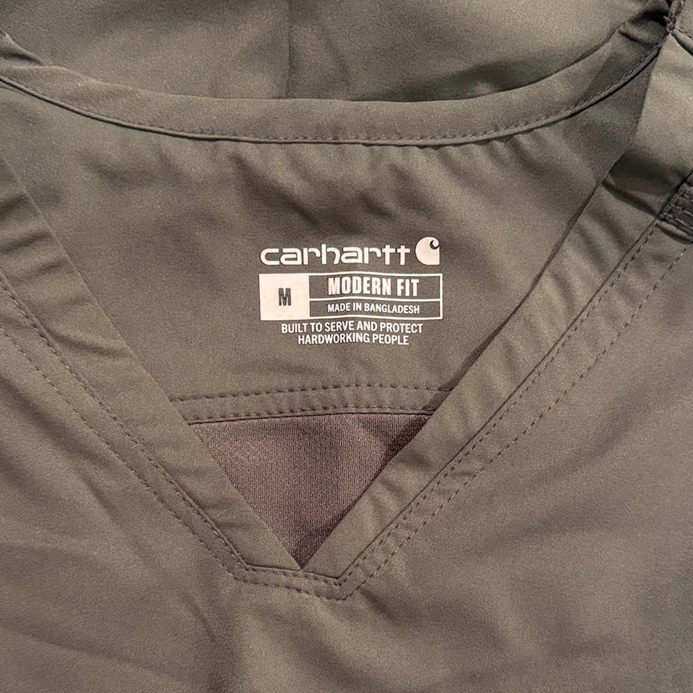 Carhartt Modern Fit Scrub Top in Olive